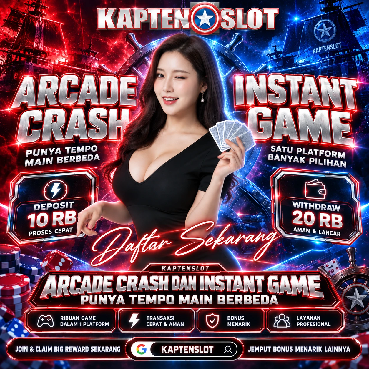 KAPTENSLOT: Arcade Crash dan Instant Game Punya Tempo Main Berbeda